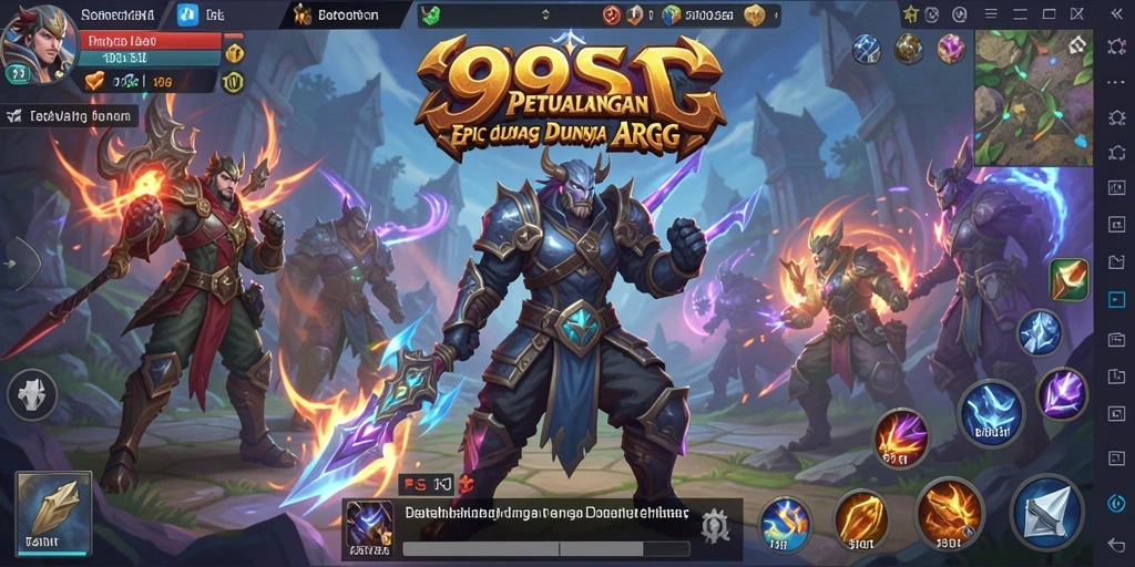 Tangkapan layar utama 99SL menampilkan aksi pertarungan seru di dunia fantasi.