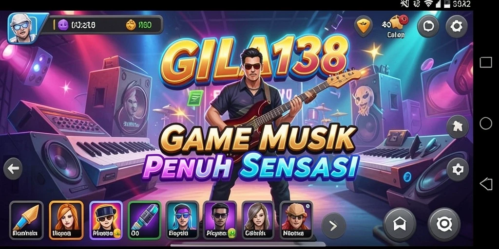 Screenshot utama GILA138 menampilkan gameplay interaktif musik.