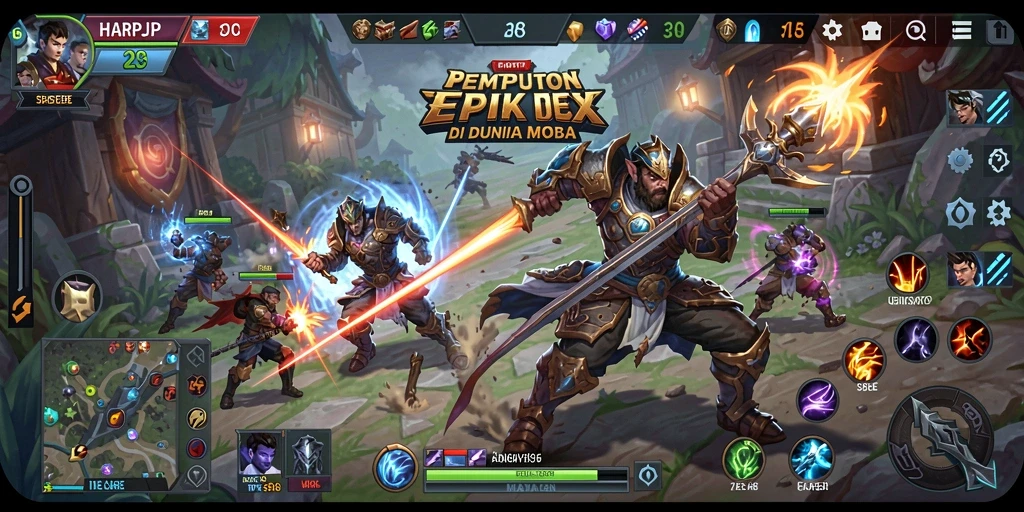 Tangkap aksi seru dalam gameplay MOBA HARAPJP.