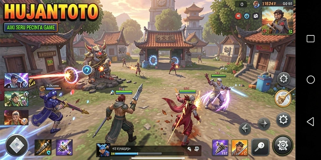 Tampilan gameplay seru di HUJANTOTO dengan aksi mendebarkan.