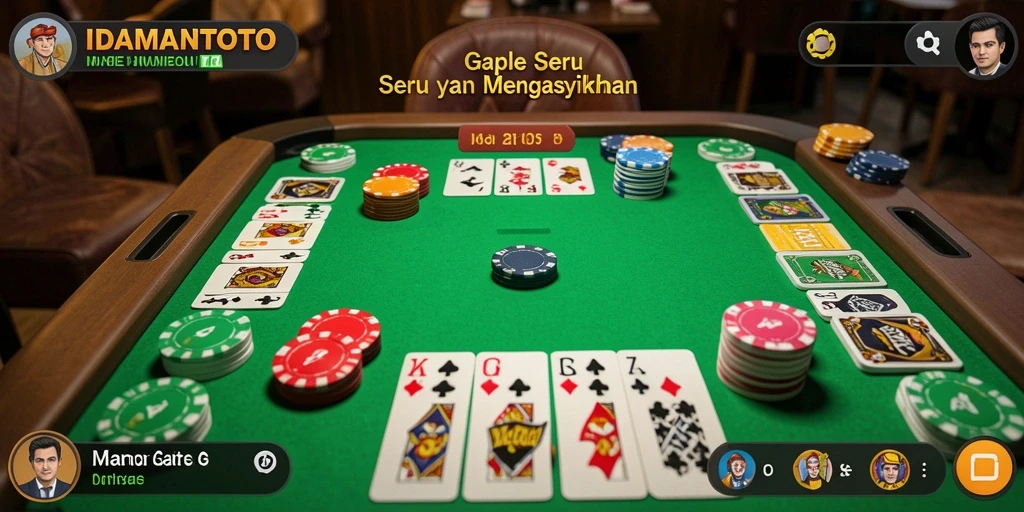 Gameplay seru Gaple di IDAMANTOTO, penuh tantangan dan keseruan.