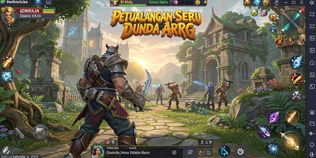 Screenshot utama IDNRAJA menunjukkan aksi seru di dunia ARPG.