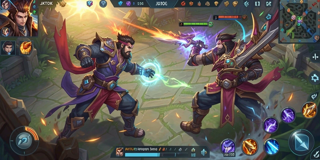 Gameplay seru JKTOK dengan pertarungan tim strategis.