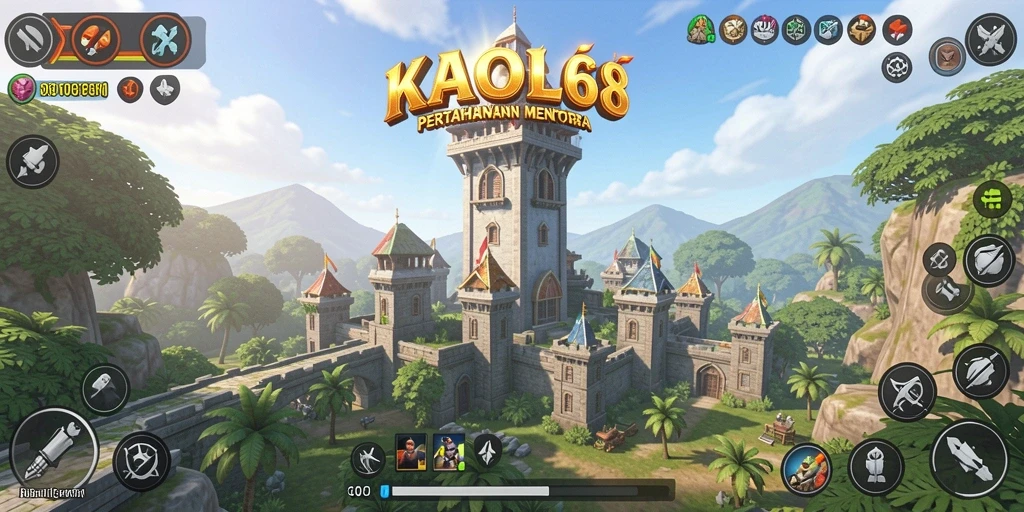 Tampilan gameplay KAOL68 yang seru dalam pertahanan menara.
