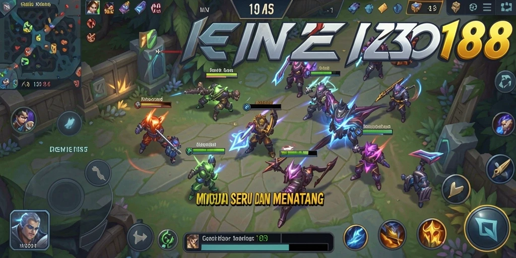 Screenshot gameplay KENZO188 menampilkan pertarungan seru dalam pertempuran tim.