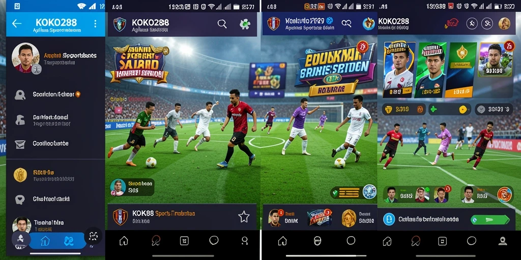 Tampilan antar muka KOKO288 dengan fitur sportsbook yang interaktif.