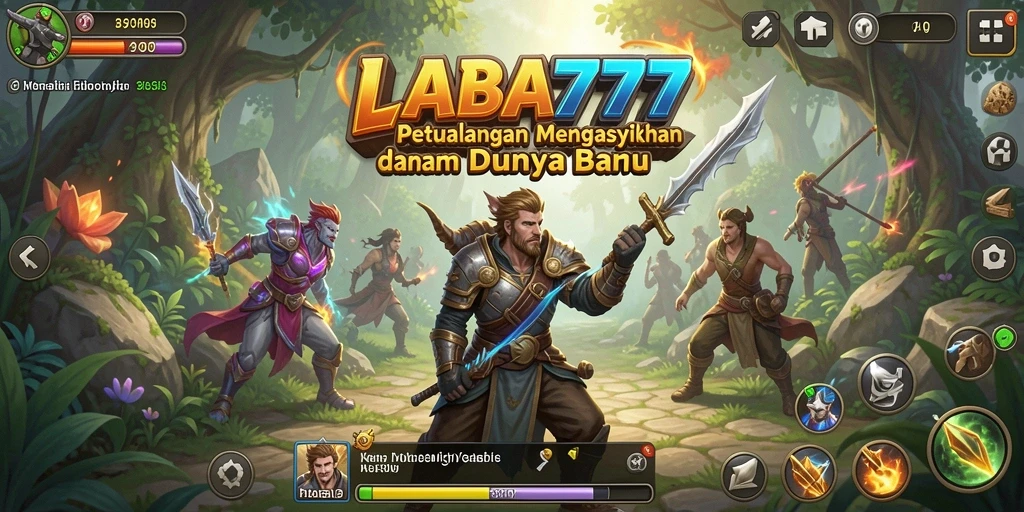 Tangkapan layar LABA777 menampilkan pemain yang menjelajahi dunia petualangan yang luas.