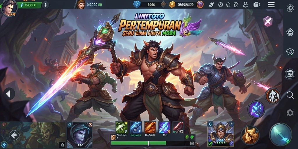 Tangkapan layar aksi pertempuran di arena MOBA LINITOTO.