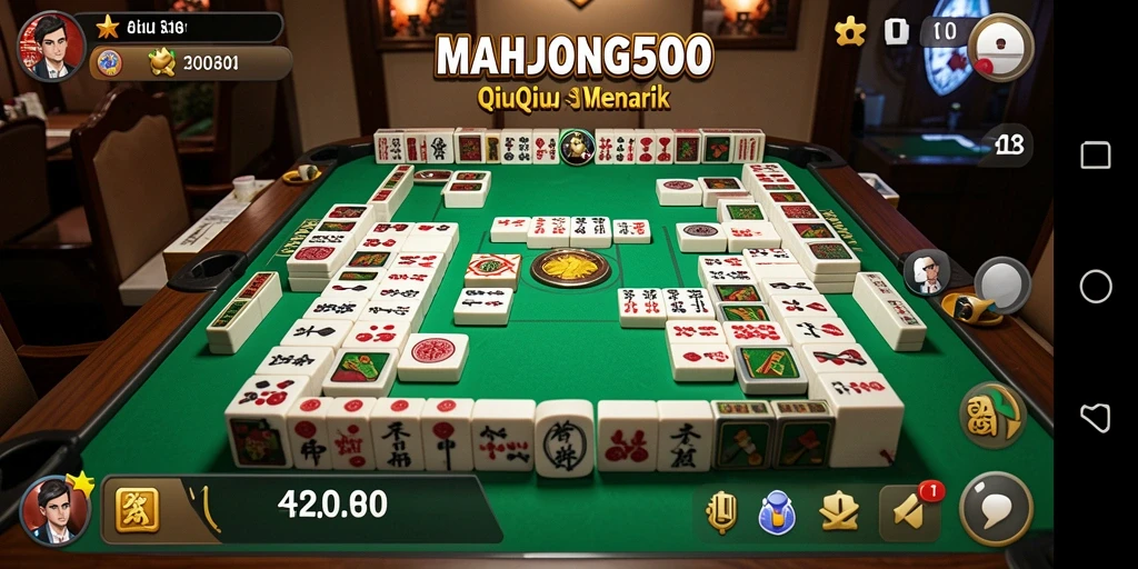 Tangkapan layar gameplay QiuQiu yang seru di MAHJONG500.