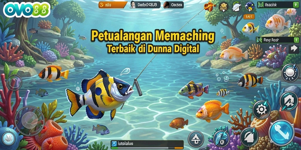 Screenshot OVO88 menampilkan aksi memancing yang seru dan grafis menawan.