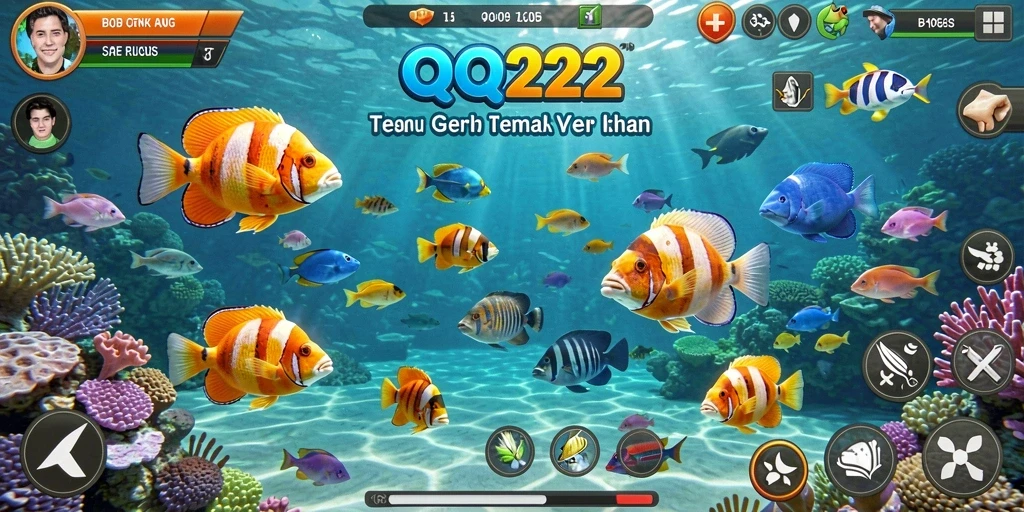 Tampilan menawan dari gameplay Tembak Ikan di QQ222.