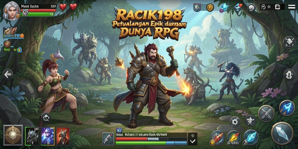 Screenshot gameplay <strong>RACIK198</strong> menunjukkan pertarungan epik dengan grafis memukau.