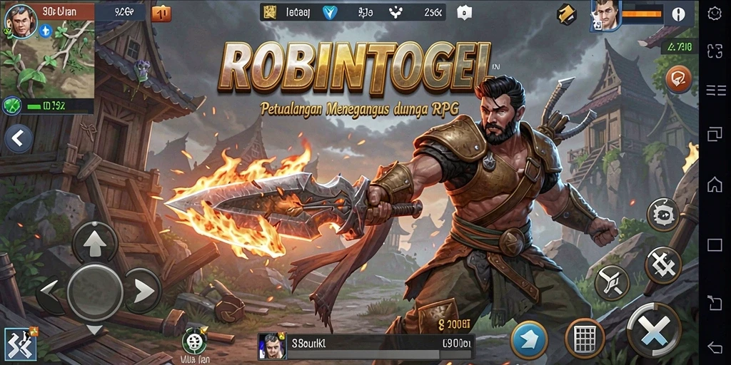 Tampilan gameplay RPG ROBINTOGEL yang penuh aksi dan petualangan.