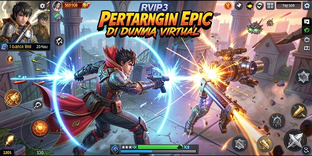 Tangkapan layar RVIP3 menampilkan pertarungan seru antara karakter-karakter ikonik.