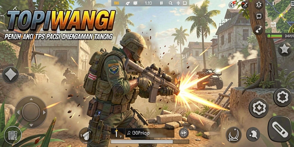 Tampilan gameplay TOPIWANGI yang mendebarkan dan menantang.