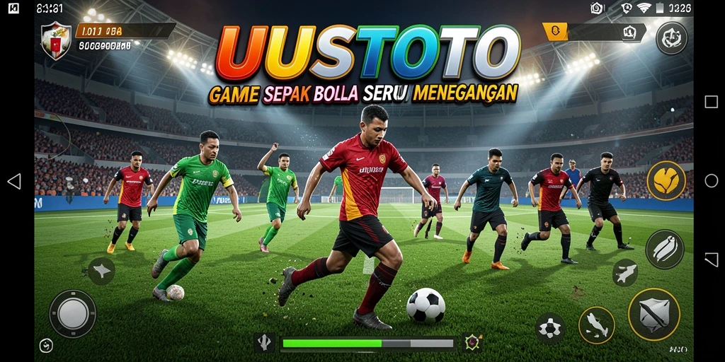 Gameplay intens di lapangan sepak bola dalam UUSTOTO.