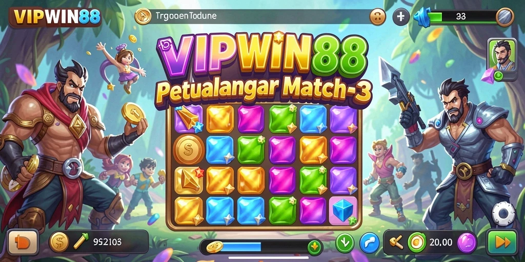 Tampilan menarik dari gameplay <strong>VIPWIN88</strong> dalam genre Match-3.