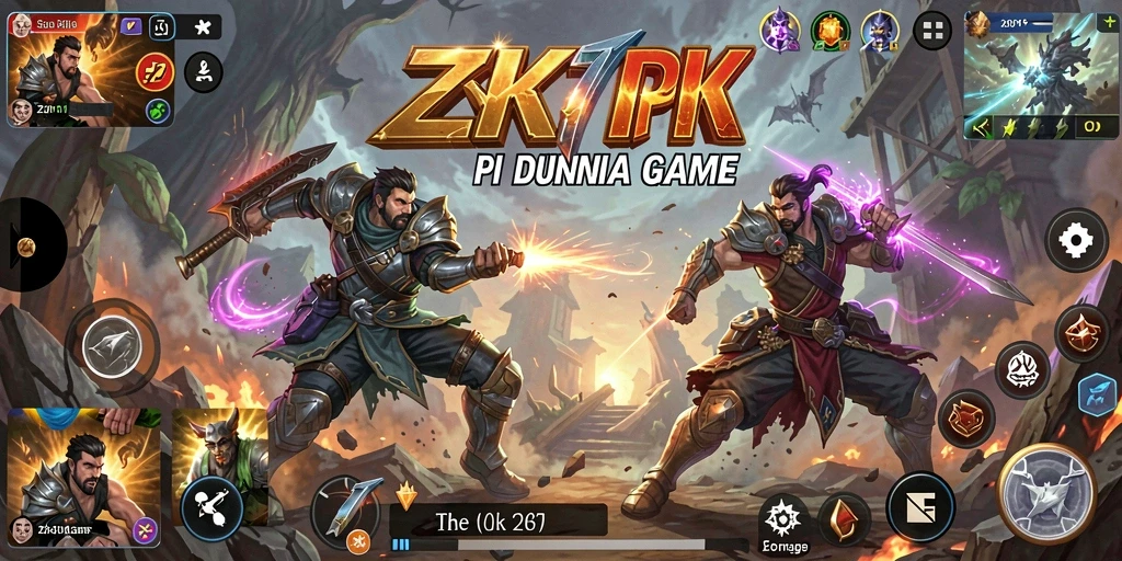 Screenshot gameplay ZK7 menampilkan pertarungan seru dan karakter unik.